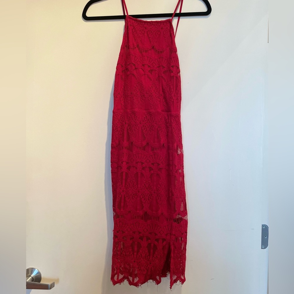 Red mini dress